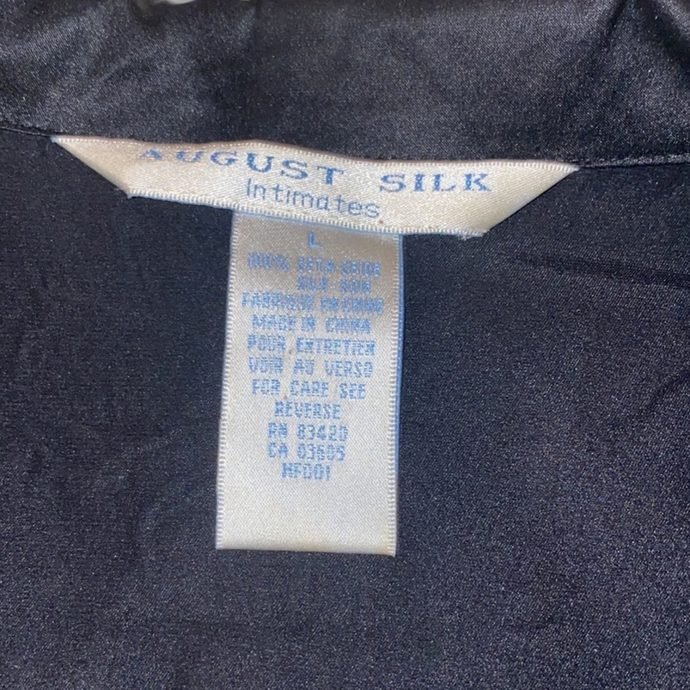 100% Silk Black PJ Set - Picture 2 of 2